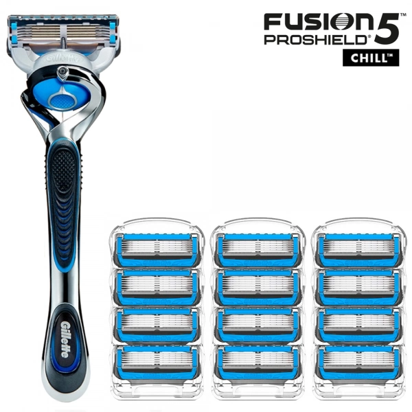 Бритвенный станок Gillette Fusion5 ProShield Chill + 12 сменных кассет Fusion5 ProShield Chill