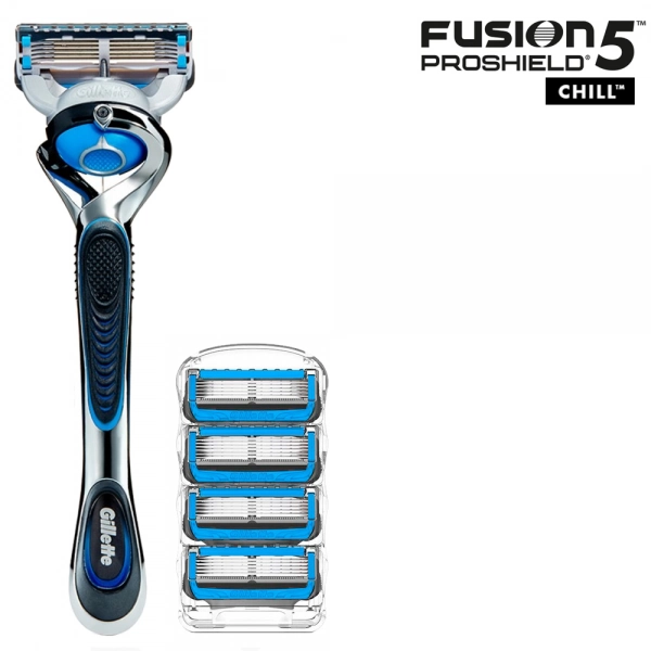 Бритвенный станок Gillette Fusion5 ProShield Chill + 4 сменные кассеты Fusion5 ProShield Chill