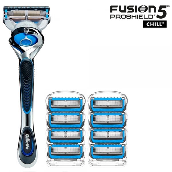 Бритвенный станок Gillette Fusion5 ProShield Chill + 8 сменных кассет Fusion5 ProShield Chill