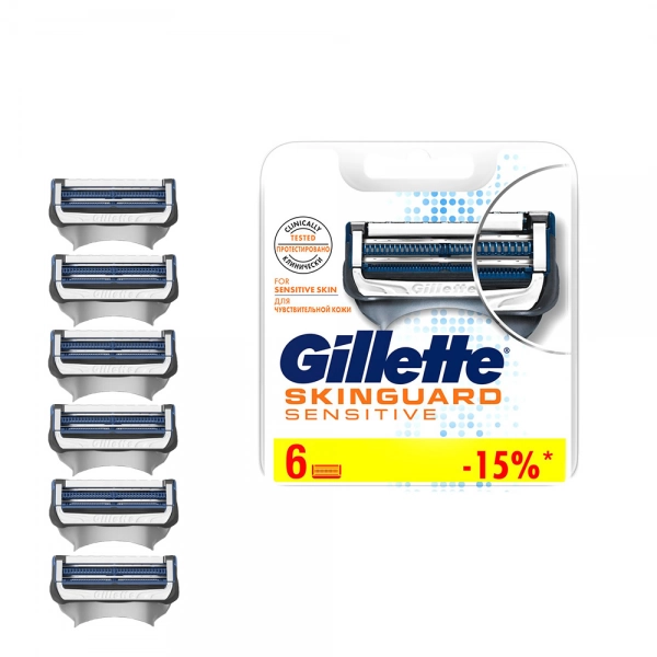 Годовой запас сменных кассет для бритья Gillette SkinGuard, 12 шт