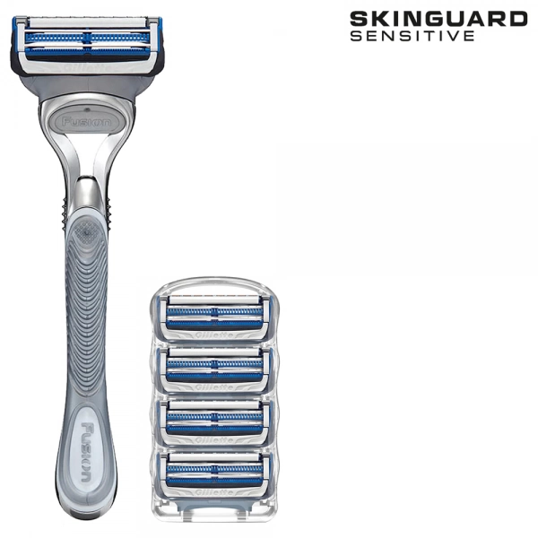 Бритвенный станок Gillette SkinGuard + 4 сменные кассеты SkinGuard