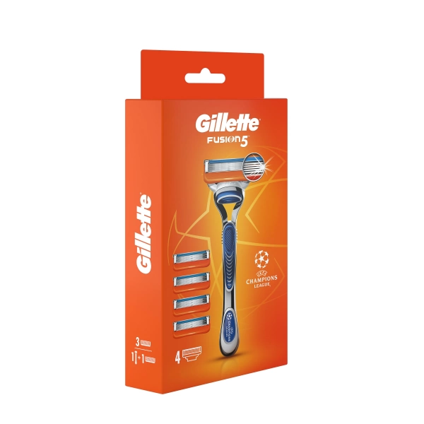 Бритвенный станок Gillette Fusion5 c символикой UEFA с 4 сменными кассетами