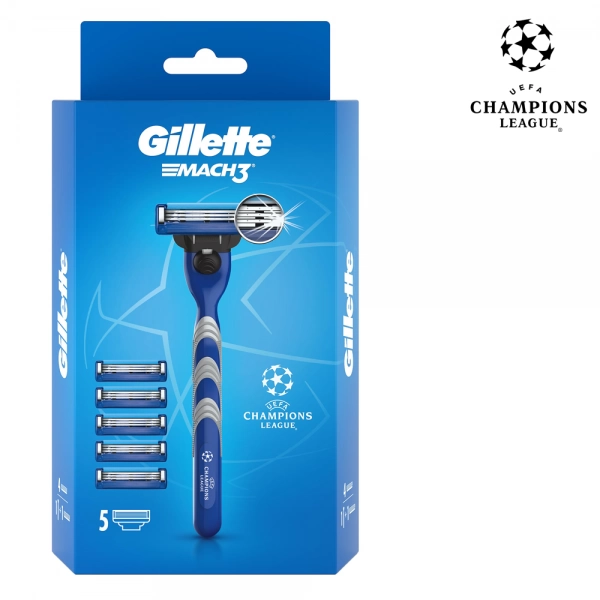 Бритвенный станок Gillette Mach3 с 5 сменными кассетами