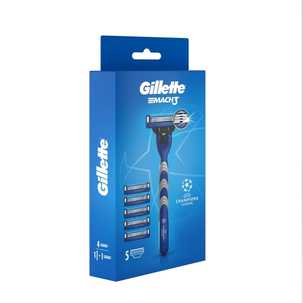 Бритвенный станок Gillette Mach3 с 5 сменными кассетами