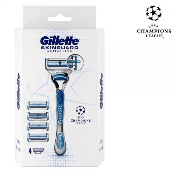 Бритвенный станок Gillette Skinguard Sensitive с 4 сменными кассетами
