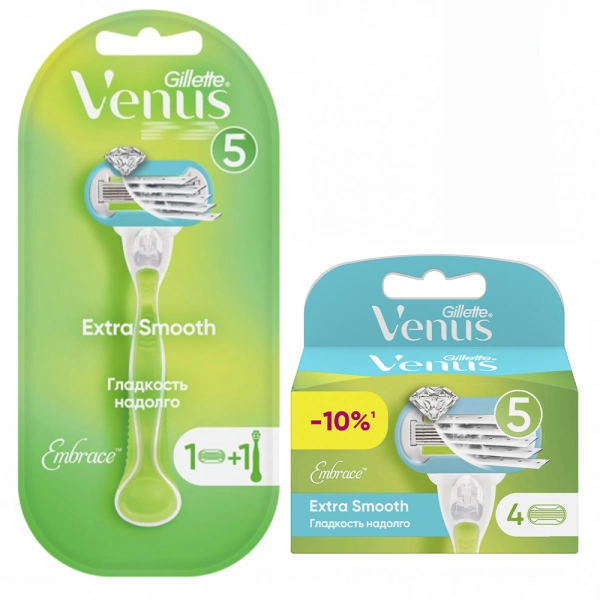 Набор Gillette Venus Extra Smooth Embrace + 4 кассеты Embrace